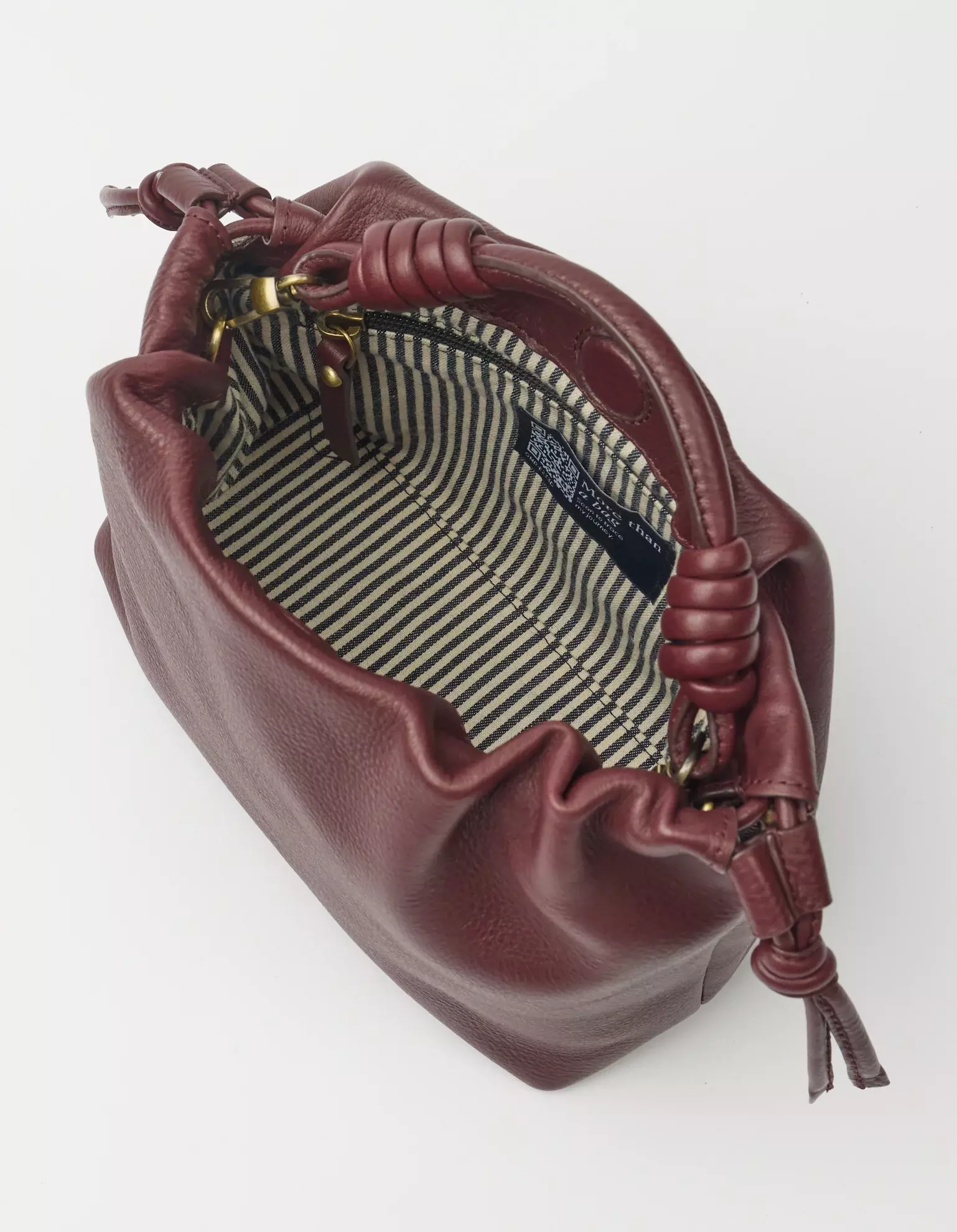 O MY BAG Kiki Mini Dark Cherry Soft Grain Ledertasche rot braun